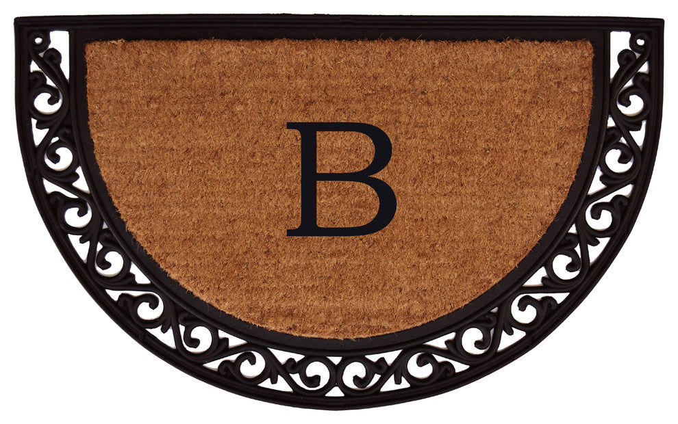 Ornate Scroll Monogram Doormat 2'x3', Letter B