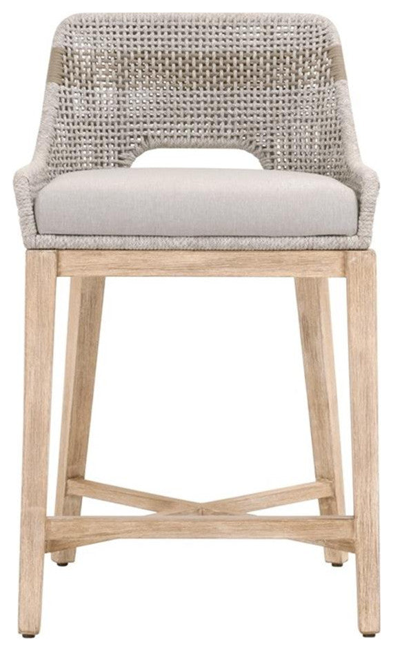 Essentials For Living Woven 26" Fabric Counter Stool in Taupe Gray