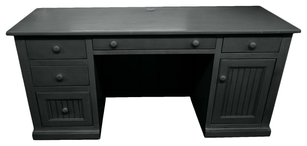 Coastal Executive Desk with CPU Storage, Iron Ore