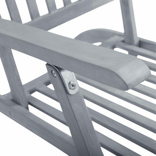 vidaXL Deckchair Lounge Chair with Footrest and Cushion Solid Acacia Wood