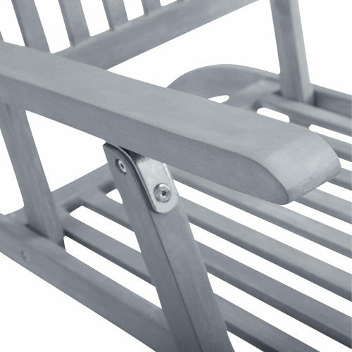 vidaXL Deckchair Lounge Chair with Footrest and Cushion Solid Acacia Wood