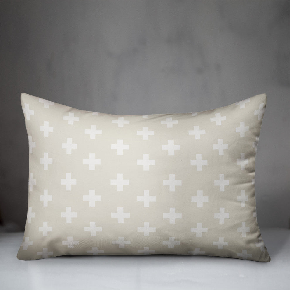 Gray Plaid Linen 14x20 Spun Poly Pillow