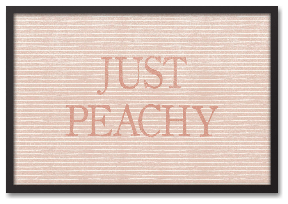 Just Peachy Stripes Framed Canvas 20x30 Black Framed Canvas