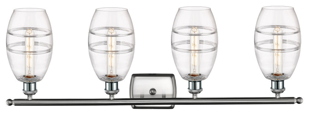 Ballston-Vaz 4-Light 36" Bath Vanity Light, Brushed Satin Nickel, Clear