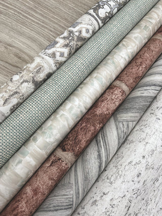 Hermosa Herringbone Blue Peel and Stick Wallpaper