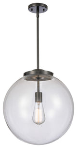 Beacon Pendant, Matte Black, Clear, Clear