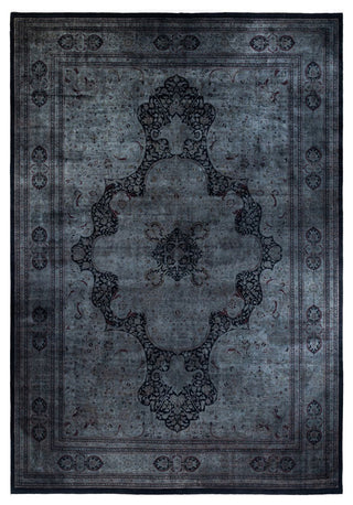 Overdyed, One-of-a-Kind Hand-Knotted Area Rug Black, 12'6"x17'10"