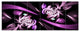 Purple on Black 3D Surreal Art, Floral Canvas Art Print, 70"x28", 6 Panels
