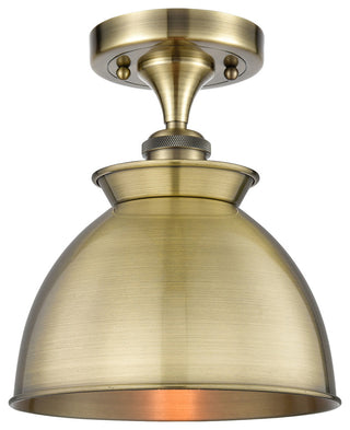 Adirondack 1-Light 9" Semi-Flush Mount, Antique Brass