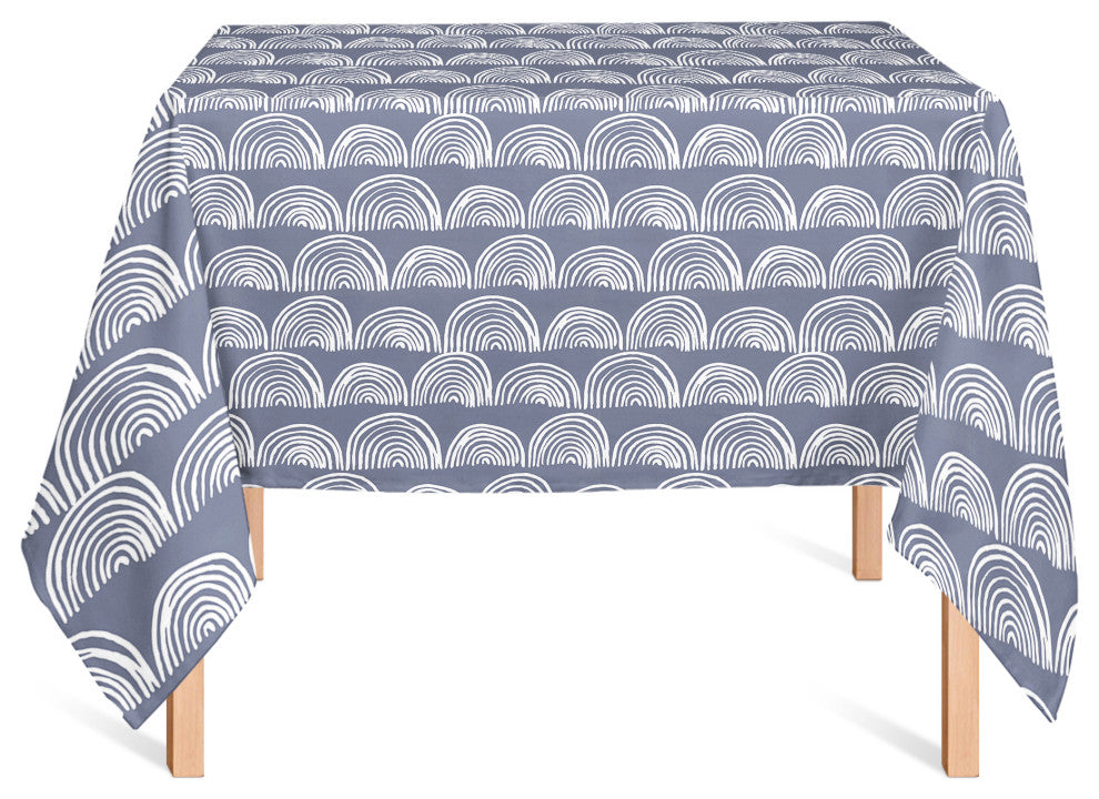 Half Circle Pattern Blue 2 58x58 Tablecloth
