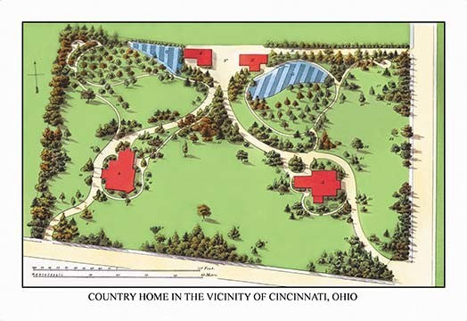 Country Home in the Vicinity of Cincinnati, Ohio- Fine Art Giclee Print