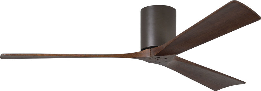 Irene-3 42" Hugger Ceiling Fan, Textured Bronze With Walnut Blades