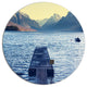 Lake In Glacier National Park, Seashore Large Disc Metal Wall Art, 23"