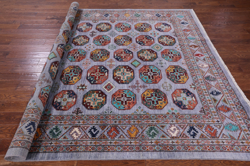 Handmade Bokhara Wool Rug 8' 1" X 11' 0" - Q12777
