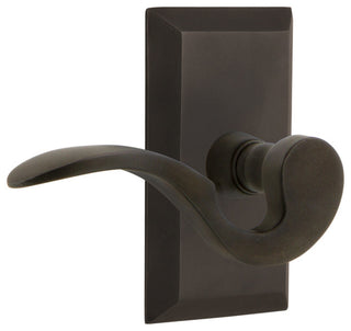 Studio Plate With Manor Lever, Oil-Rubbed Bronze, Privacy, Left-Handed