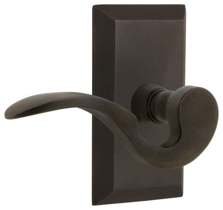 Studio Plate With Manor Lever, Oil-Rubbed Bronze, Privacy, Left-Handed