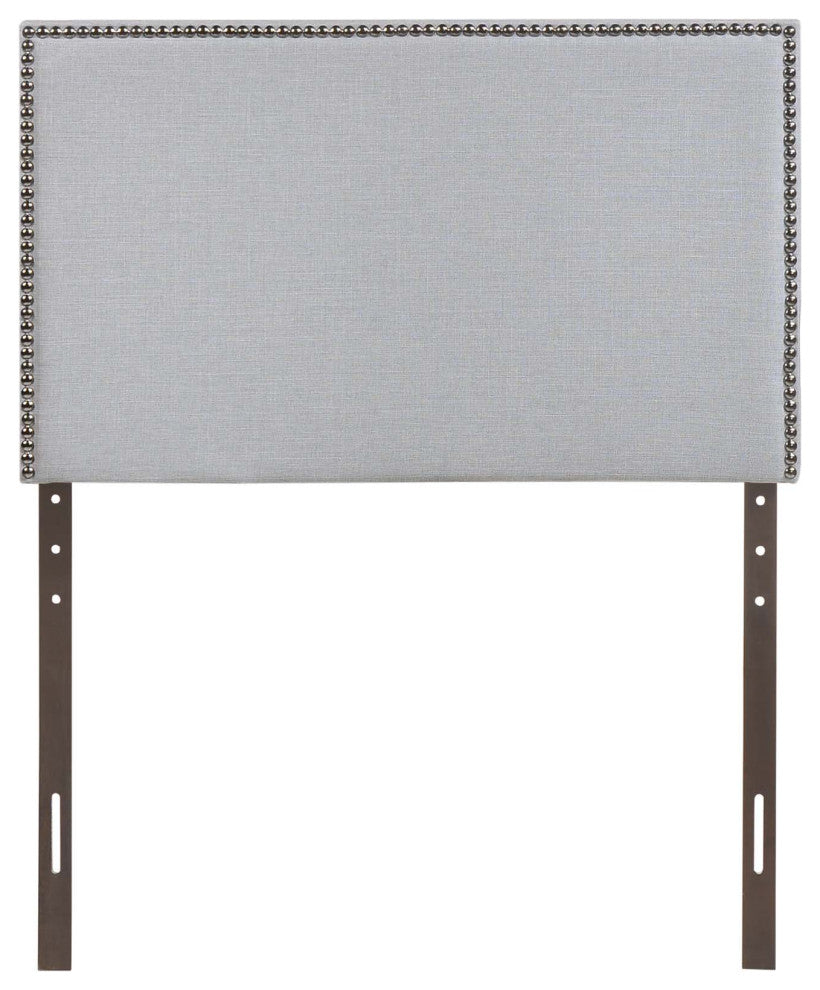 Modway Bedroom Region Twin Nailhead Upholstered Headboard, Sky Gray