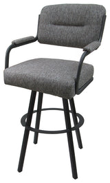Swivel Metal Bar Stool on Warren Base, Mojave Gray/Gray, 34"