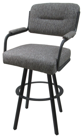 Swivel Metal Bar Stool on Warren Base, Mojave Gray/Gray, 34"