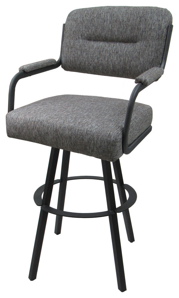 Swivel Metal Bar Stool on Warren Base, Mojave Gray/Gray, 34"