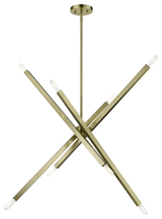 Livex Lighting Monaco 8-Light Antique Brass Large Linear Chandelier