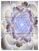 "Fractal Flower in Light Blue Digital" Metal Wall Art, 3 Panels, 28"x36"