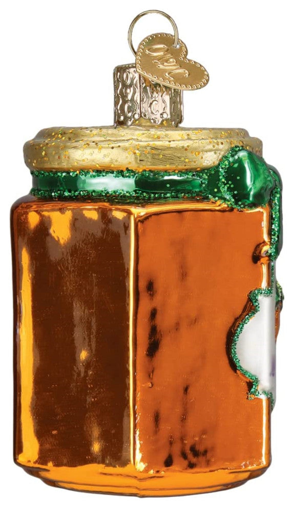 Old World Christmas Glass Blown Jar of Marmalade Ornament, Orange, 3"