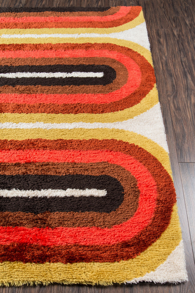 Retro Red Rug, 2'x3'