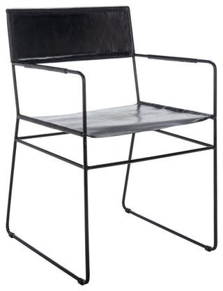 Safavieh Alyx Leather Dining Chair, Black