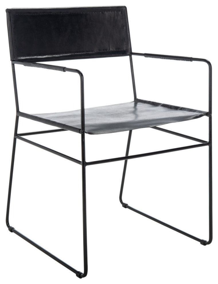 Safavieh Alyx Leather Dining Chair, Black