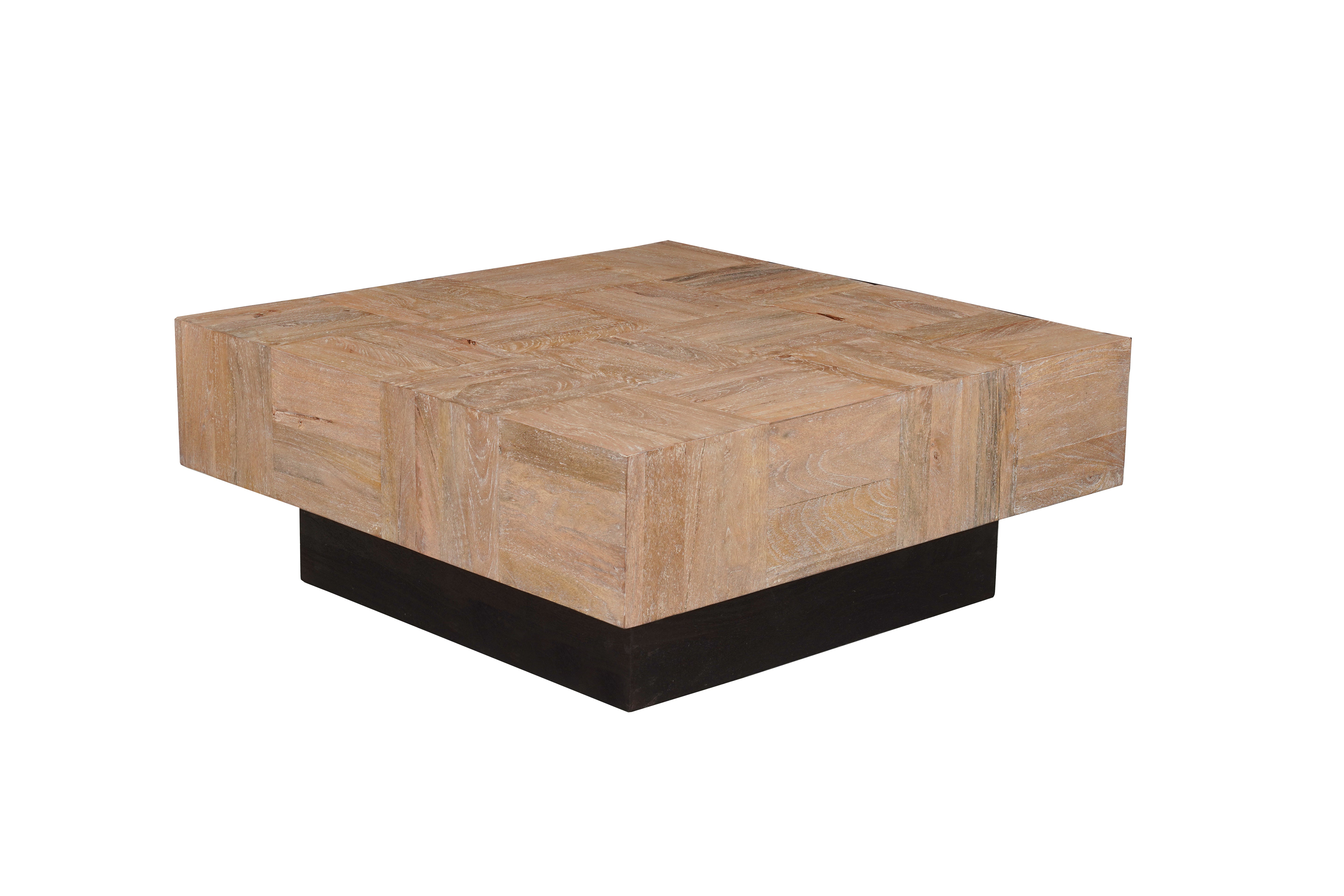 Camilla Solid Wood Coffee Table, Brown, Square