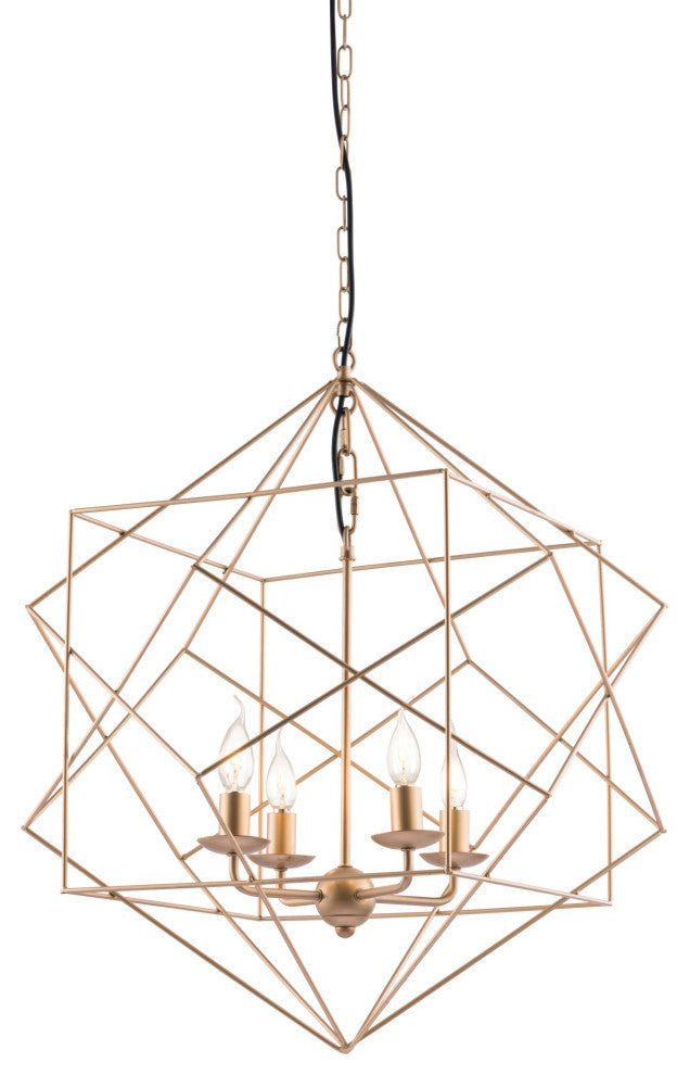 Pendant Ceiling Light Fixture, Steel Metal, Gold, Kitchen Lounge Cafe Bistro