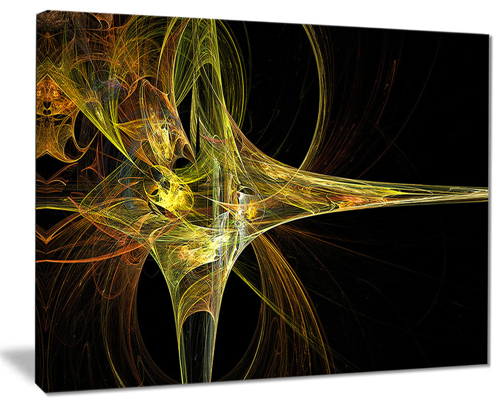 "Large Fractal Artwork Yellow" Abstract Digital Art Canvas Print