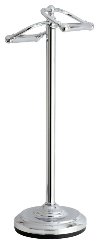 Kingston Brass Freestanding Double Roll Toilet Paper Holder, Polished Chrome