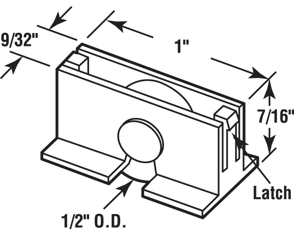 Sliding Window Roller Assembly with 1/2" Steel Wheel, 2Pack