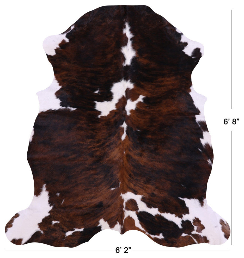 6' 8" X 6' 2" Natural Cowhide Rug C1566