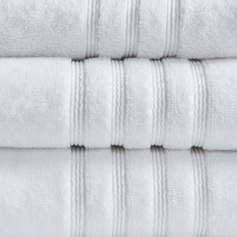 Clean Spaces Nurture Sustainable Antimicrobial Bath Towel 6 Piece Set, White