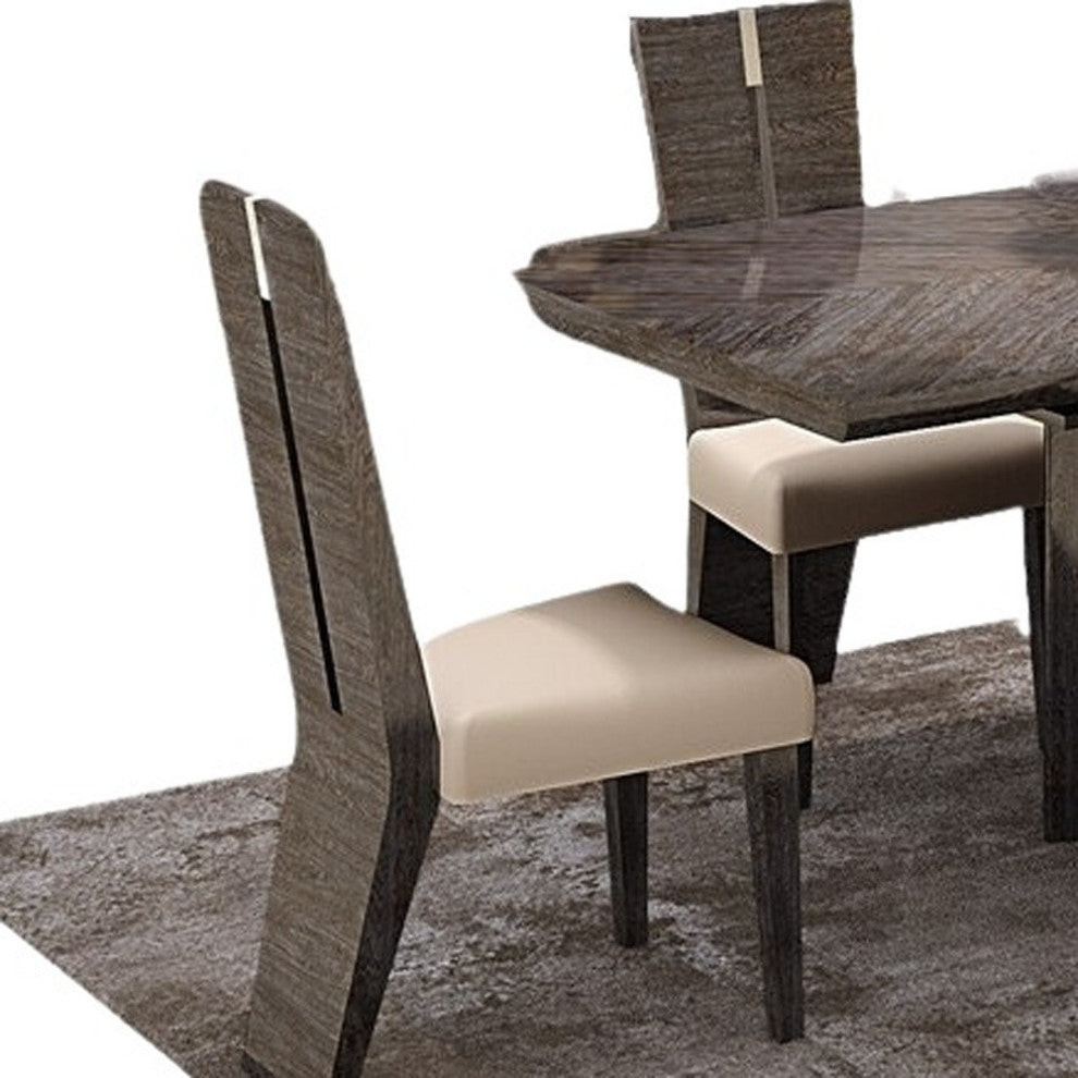 98.5"x43.5"x30" Gray Dining Table and 6" Chair Set