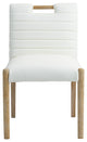 Aimee Upholstered Dining Side Chair, Cream, Vegan Leather, Natural, Set of 2