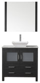 Dior 32" Single Bathroom Vanity, Zebra Gray, Marble, Brushed Nickel Faucet