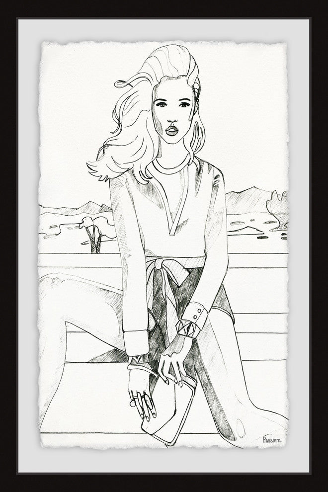 "Purse and Bow" Framed Painting Print, 30"x45"