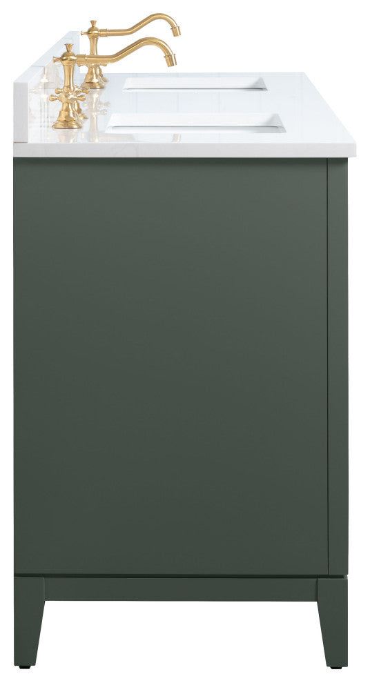Vanity Art Bathroom Vanity With Sink, Vintage Green, 72" Double