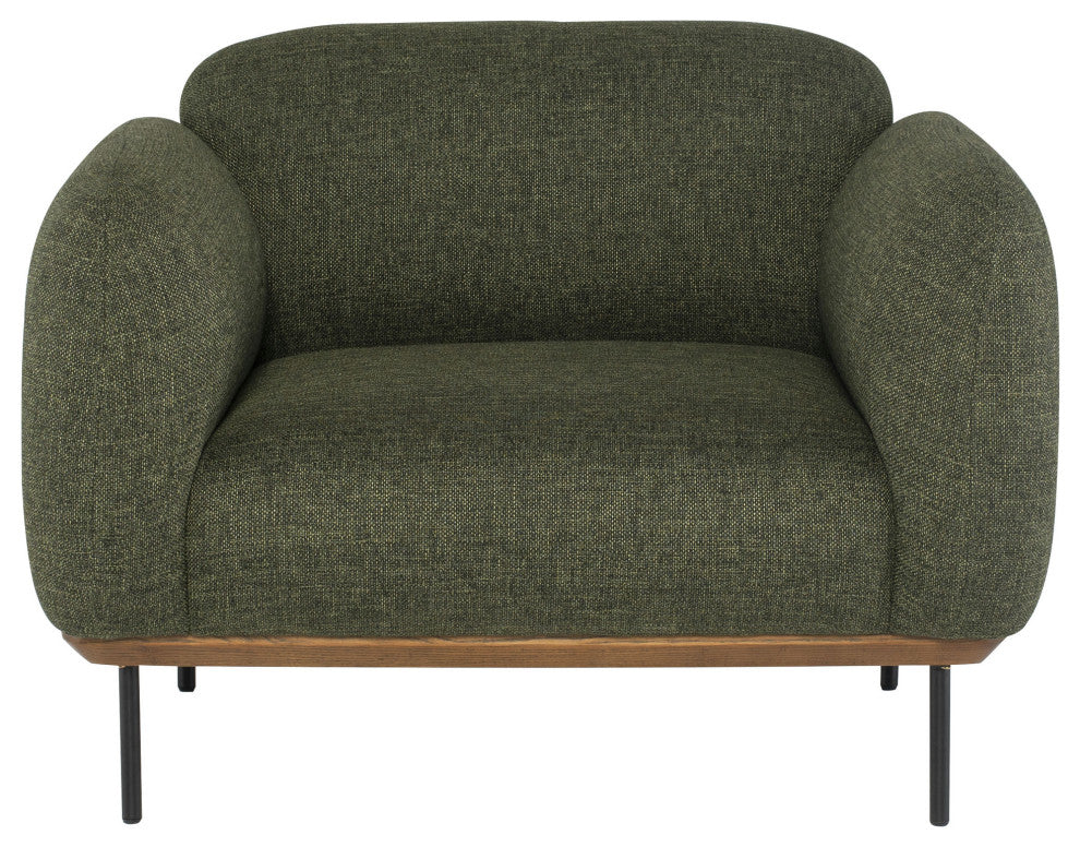 Benson Hunter Green Tweed Fabric Single Seat Sofa