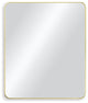 Shatterproof Wall Mount Metal Frame Mirror, FM2, Brushed Gold, 30"x36"