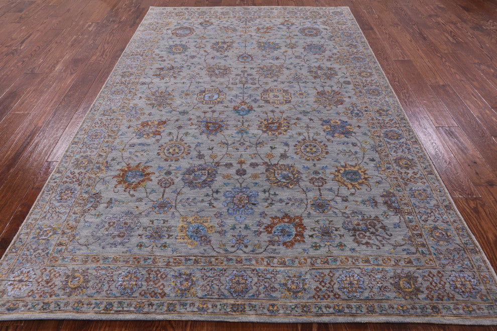Wool and Silk Hand Knotted Persian Rug 6' 0" X 8' 11" Q6078