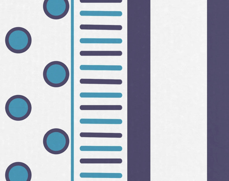 18"x30" Comb Dot Stripe Print Kitchen Towel, Navy Blue