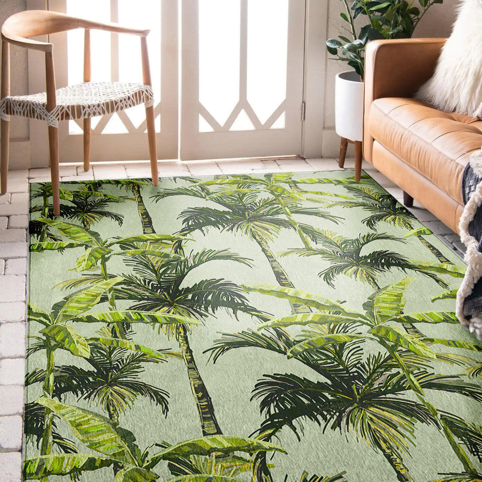 Indoor/Outdoor Tropics TC10 Aloe Machine Washable 10' x 14' Rug