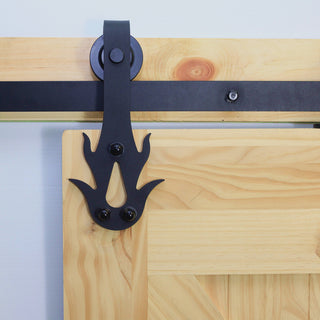 Vancleef Sliding Barn Door Hardware for Single Door, Flame Design, 13'