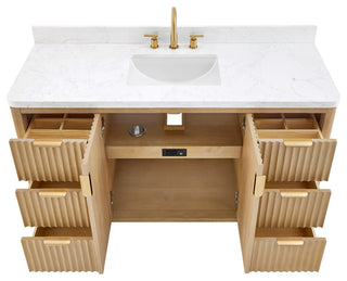 Cadiz Bath Vanity, Composite Stone Top, Washed Ash Grey, 60" Single Sink, No Mirror