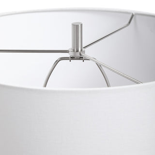 Uttermost Waves Transitional Ceramic Metal and Fabric Table Lamp in Blue/White